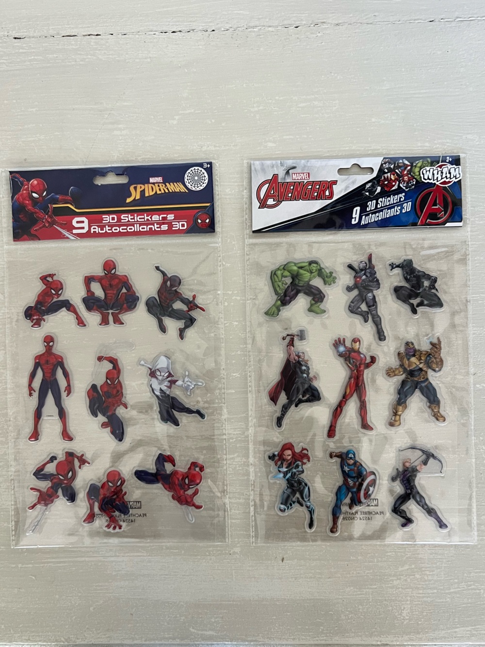 NEW Marvel Spider-Man Avengers 3D Puffy Sticker Bundle 18 Stickers
